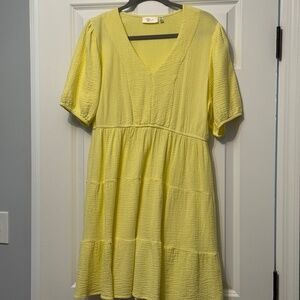 RD Style Crinkled Cotton Gauze Babydoll Mini Dress